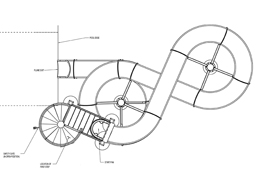 Closed Flume Fiberglass Water Slide Model 1925 plan view