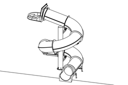 Closed Fiberglass Flume Water Slide Model 1930-32 plan view