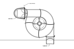 Closed Fiberglass Flume Water Slide Model 1930-32 plan view