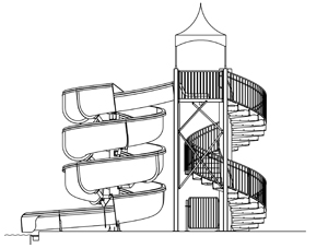 Fiberglass Water Slide Model 1931 plan view