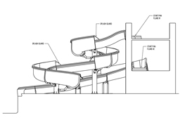 Double Fiberglass Water Slide Model 1943 plan view