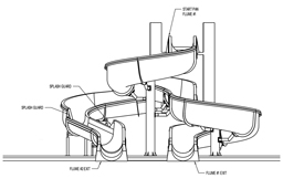 Double Fiberglass Water Slide Model 1943 plan view