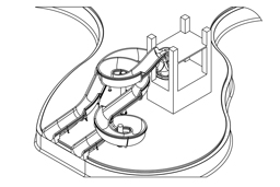 Double Fiberglass Water Slide Model 1943 plan view