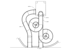 Double Fiberglass Water Slide Model 1943 plan view