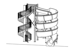 Fiberglass Water Slide Model 1946 plan view