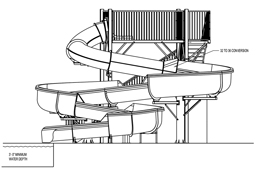 Fiberglass Flume Water Slide Model 1954 plan view