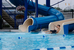 Double Fiberglass Flume Water Slide Model 2040