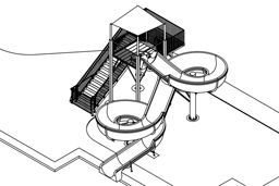 Open Fiberglass Flume Water Slide Model 3001 plan view