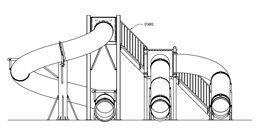 Triple Flume Water Slide Model 9120 plan view