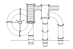 Triple Flume Water Slide Model 9120 plan view