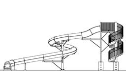 Closed Flume Fiberglass Water Slide with exit lane Model 2057