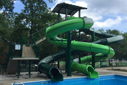Double Closed Fiberglass Flume Water Slide Model 1649-32
