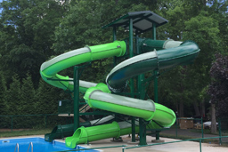 Double Closed Fiberglass Flume Water Slide Model 1649-32