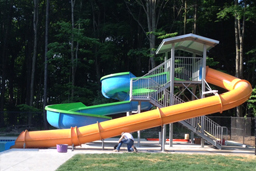 Double Fiberglass Flume Water Slide Model 1860