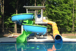 Double Fiberglass Flume Water Slide Model 1860