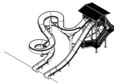 Fiberglass Water Slide Model 1901 plan view