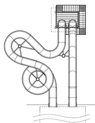 Fiberglass Water Slide Model 1901 plan view