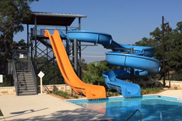 Double Fiberglass Flume Water Slide Model 1901