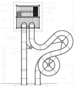 Fiberglass Water Slide Model 1901 plan view