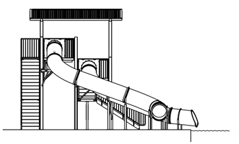 Double Polyethylene Flume Water Slide Model 1687 plan view Double Polyethylene Flume Water Slide Model 1687 plan view