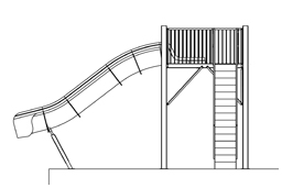 Fiberglass Drop Slide Water Slide Model 1801 plan view