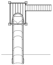 Fiberglass Drop Slide Water Slide Model 1801 plan view