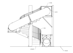 Polyethylene Flume Water Slide Model 1655 plan view Water Slide Model 1655