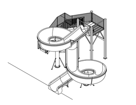 Fiberglass Water Slide Model 1820 plan view