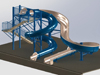 Double Fiberglass Flume Water Slide Model 2040