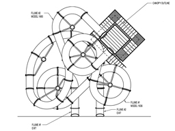 Double Polyethylene Flume Water Slide Model 1641 plan view