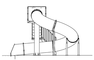 Polyethylene Flume Water Slide Model 1663 plan view