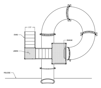 Polyethylene Flume Water Slide Model 1663 plan view