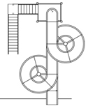 Fiberglass Flume Water Slide Model 1822 plan view Fiberglass Water Slide Model 1822 plan view