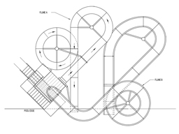 Combination Flume Water Slide Model 1868 plan view