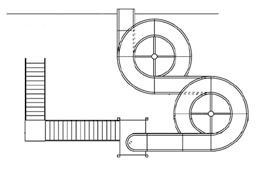 Fiberglass Water Slide Model 1888 plan view