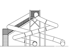 Double Polyethylene Flume Water Slide Model 1645 plan view