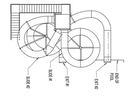 Double Polyethylene Flume Water Slide Model 1645 plan view