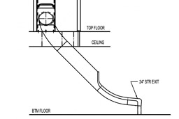 Stainless Steel Dry Slide Model SS-A1005 - plan view