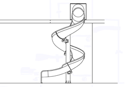 Stainless Steel Dry Slide Model SS-A1007 plan view