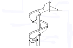 Stainless Steel Dry Slide Model SS-A1007 plan view