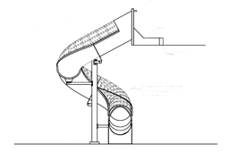 Stainless Steel Slide with Clear Top Model SS-A1011 plan view