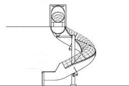 Stainless Steel Slide with Clear Top Model SS-A1011 plan view