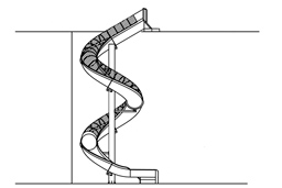 Stainless Steel Slide with Clear Top Model SS-A1014 plan view