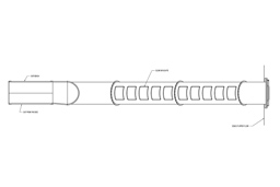 Closed Flume Stainless Steel Slide with Clear Skylights Model SS-A1018 plan view