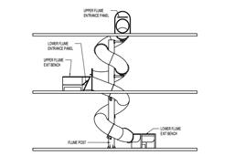 2 Closed Flume Stainless Steel Slides Model SS-A1022 plan view
