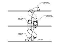 2 Closed Flume Stainless Steel Slides Model SS-A1022 plan view