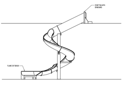 Stainless Steel Indoor Slide Model SS-A1023 plan view