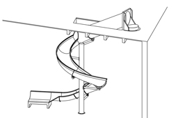 Stainless Steel Indoor Slide Model SS-A1023 plan view