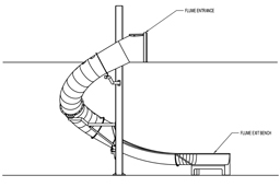 Stainless Steel Slide with Clear Skylights Model SS-A1017 plan view