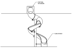 Stainless Steel Indoor Slide Model SS-A1026 plan view